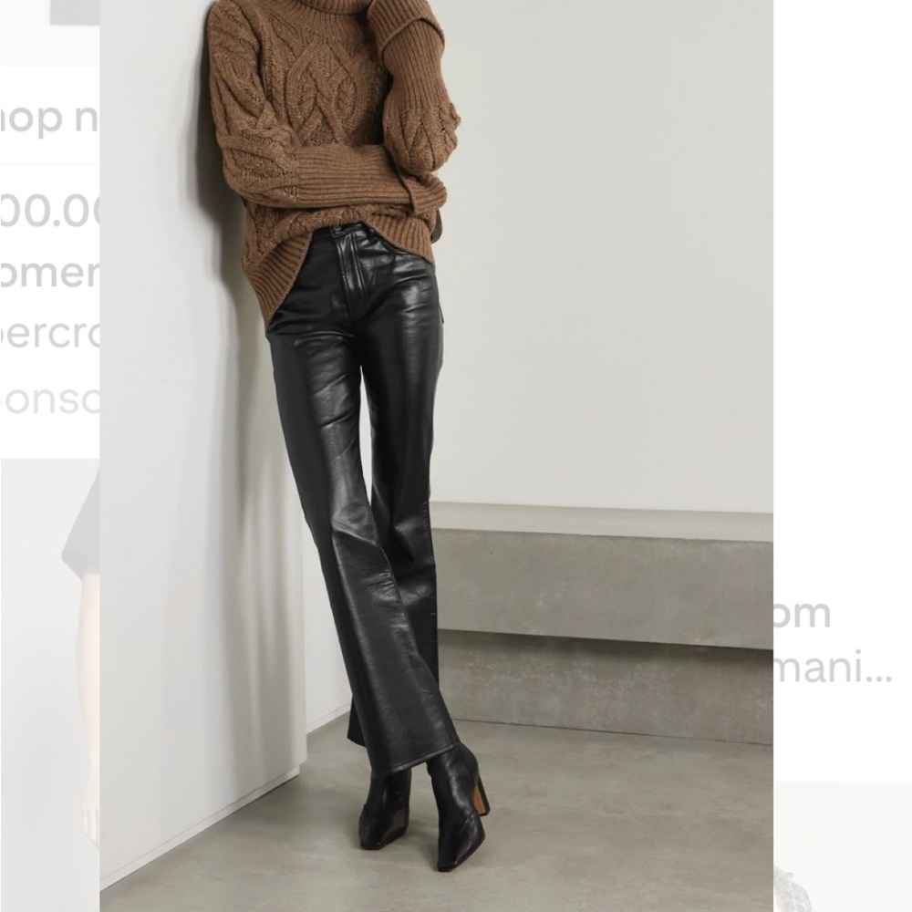 🍂 Beautiful full length leather trousers (real leather) both pair 60$ or 35$ea